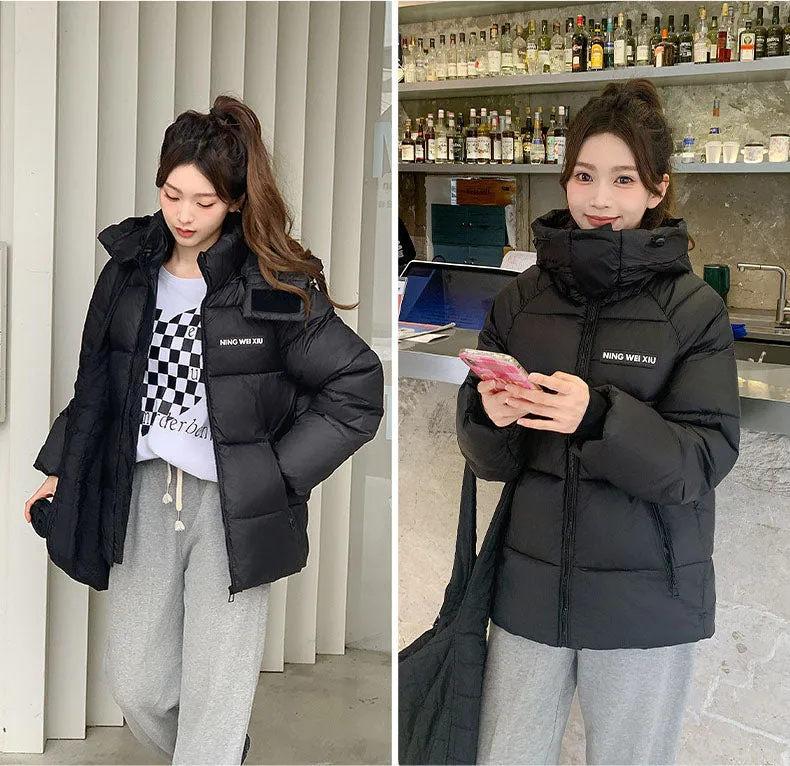 Women's Casual Windproof Quilted Puffer Jacket with Pockets