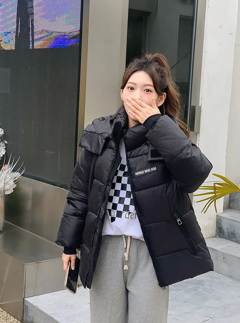 Women's Casual Windproof Quilted Puffer Jacket with Pockets