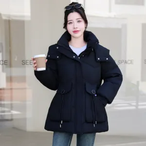 Women's Cozy Hooded Padded Puffer Jacket for Winter Warmth