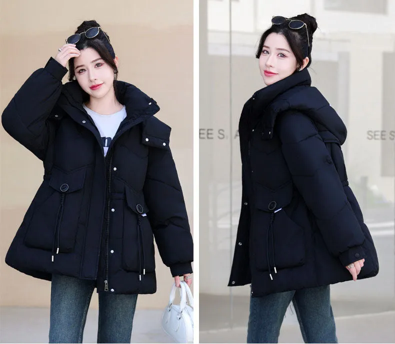 Women's Cozy Hooded Padded Puffer Jacket for Winter Warmth