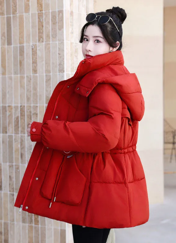 Women's Cozy Hooded Padded Puffer Jacket for Winter Warmth