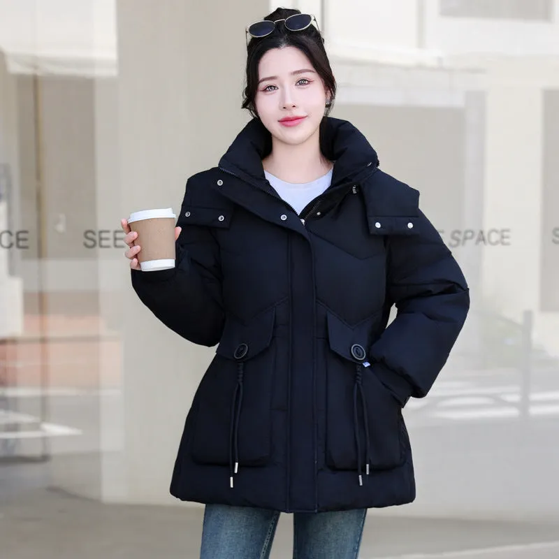 Women's Cozy Hooded Padded Puffer Jacket for Winter Warmth