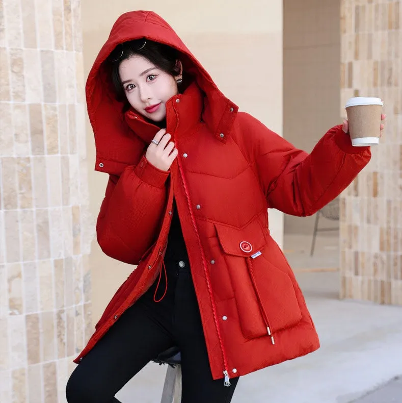 Women's Cozy Hooded Padded Puffer Jacket for Winter Warmth