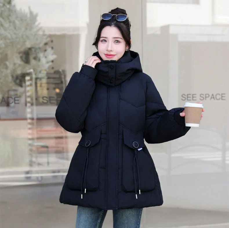 Women's Cozy Hooded Padded Puffer Jacket for Winter Warmth