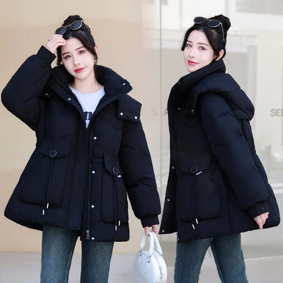 Women's Cozy Hooded Padded Puffer Jacket for Winter Warmth