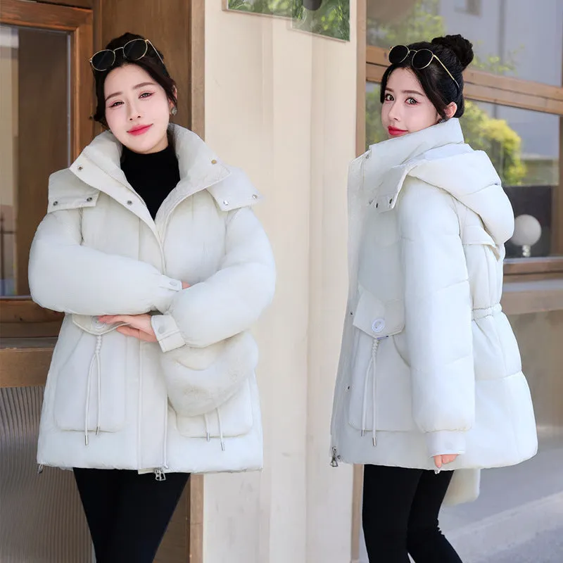 Women's Cozy Hooded Padded Puffer Jacket for Winter Warmth