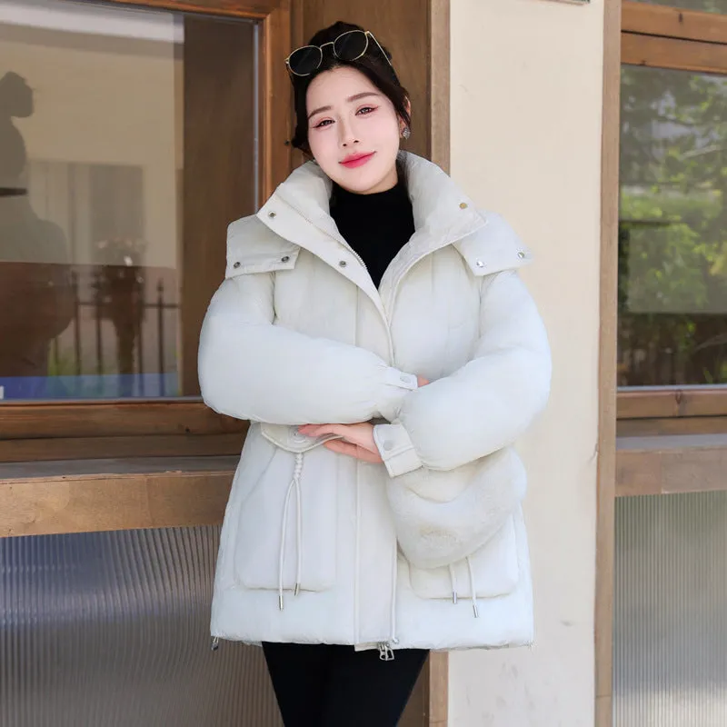Women's Cozy Hooded Padded Puffer Jacket for Winter Warmth