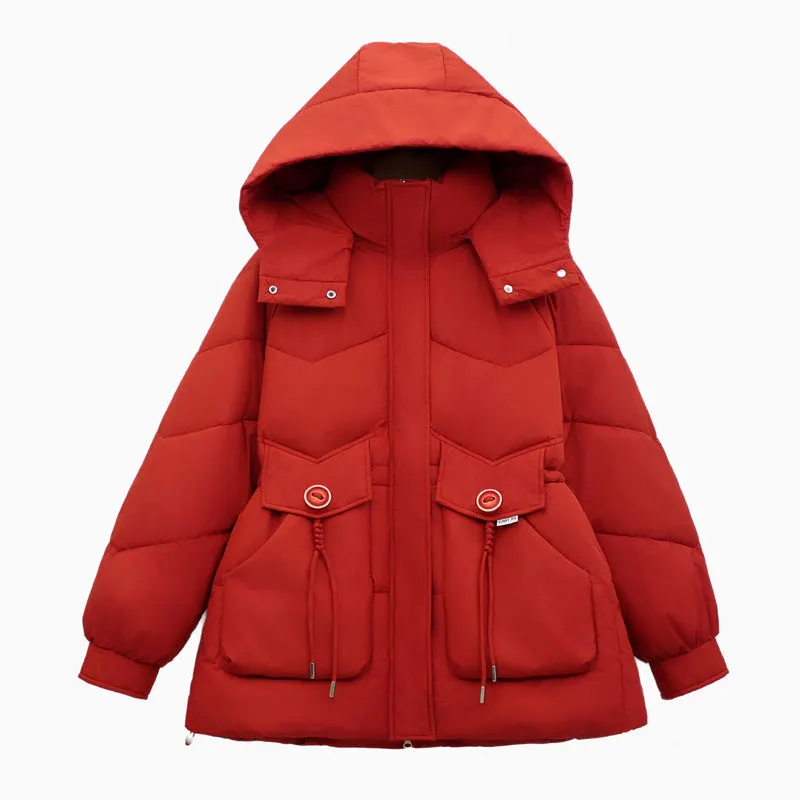 Women's Cozy Hooded Padded Puffer Jacket for Winter Warmth