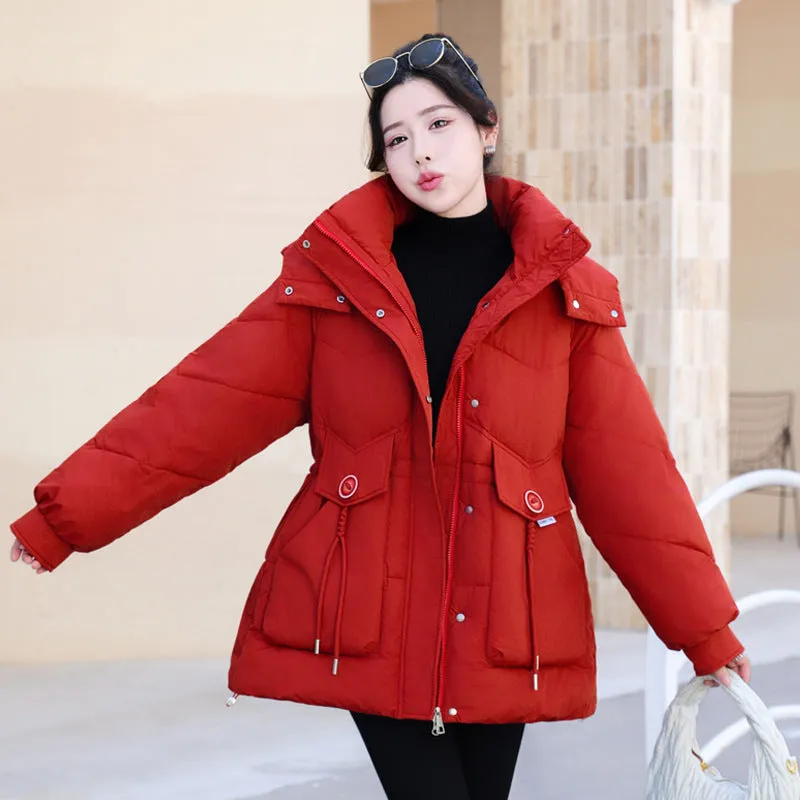 Women's Cozy Hooded Padded Puffer Jacket for Winter Warmth