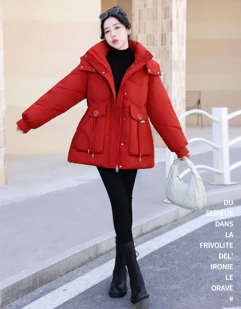 Women's Cozy Hooded Padded Puffer Jacket for Winter Warmth