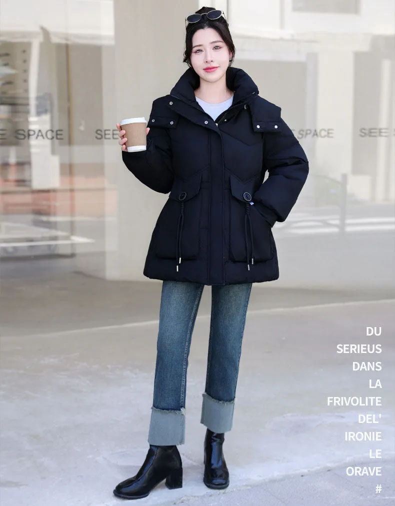 Women's Cozy Hooded Padded Puffer Jacket for Winter Warmth