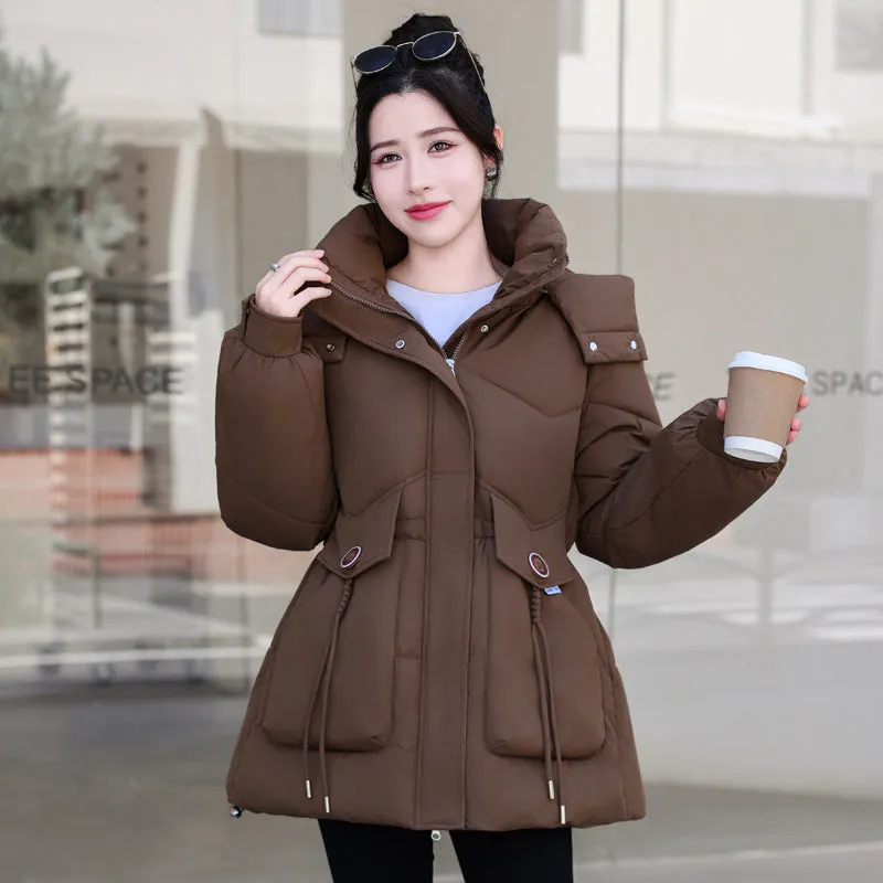 Women's Cozy Hooded Padded Puffer Jacket for Winter Warmth