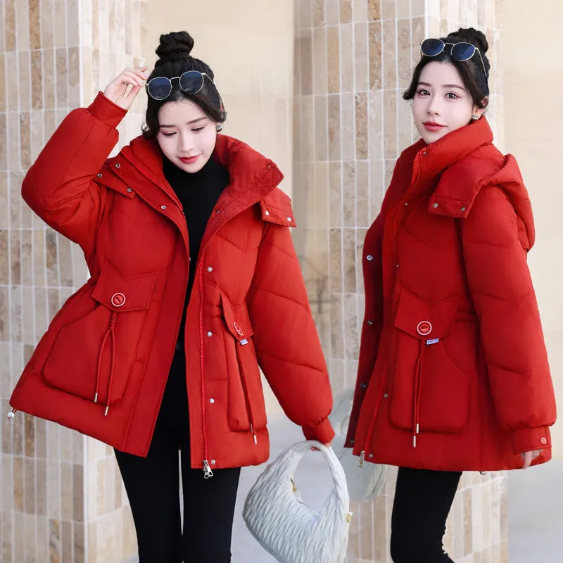 Women's Cozy Hooded Padded Puffer Jacket for Winter Warmth