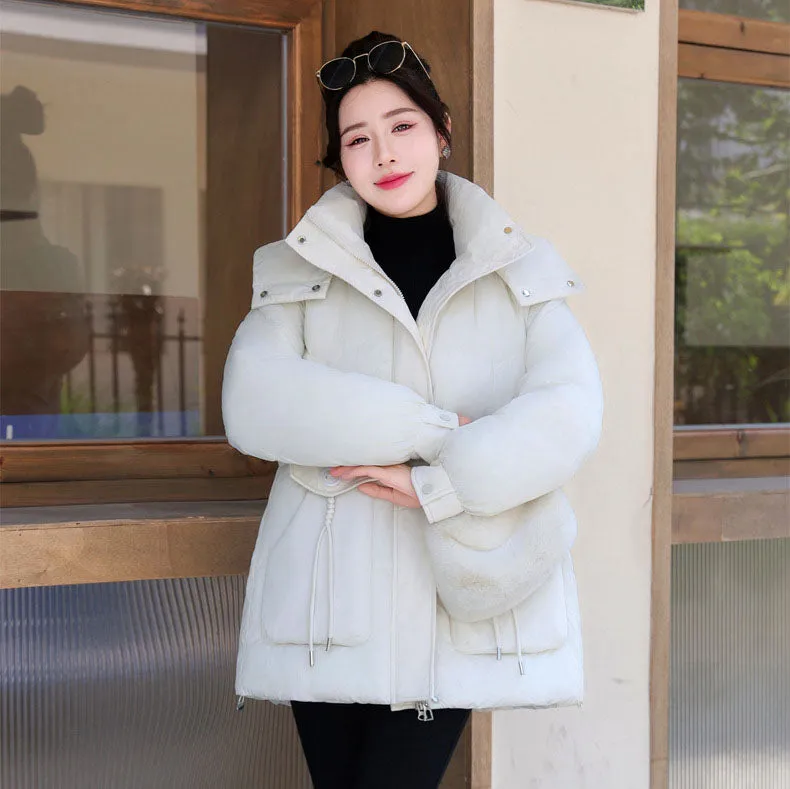 Women's Cozy Hooded Padded Puffer Jacket for Winter Warmth