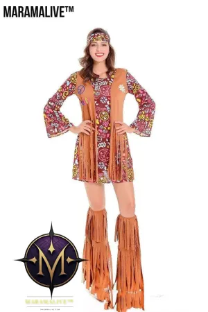 Women's Fringed Hippie Costume Retro