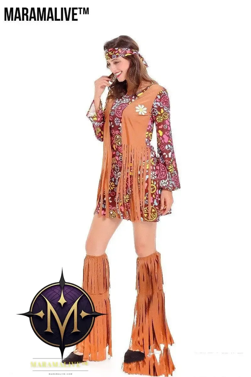 Women's Fringed Hippie Costume Retro