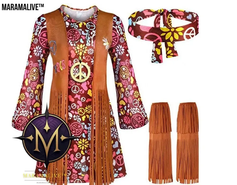 Women's Fringed Hippie Costume Retro