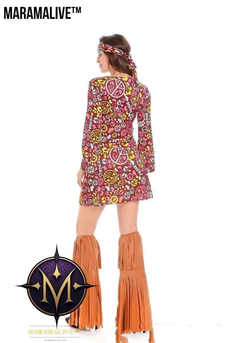 Women's Fringed Hippie Costume Retro
