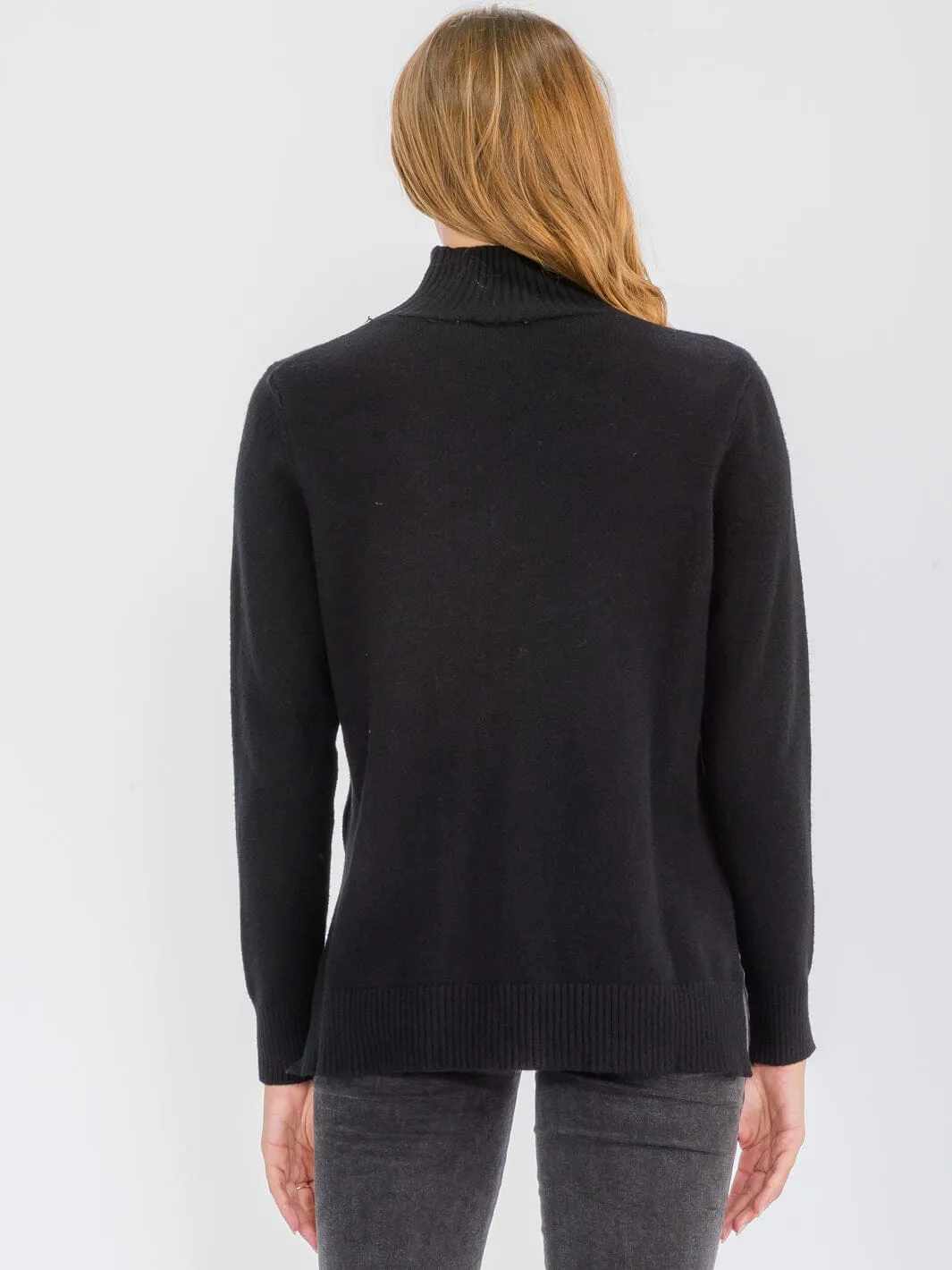 WOMEN'S LONG SLEEVE TURTLE NECK BLOUSE TOP