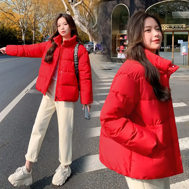 Women's Quilted Puffer Jacket with In-Seam Pockets for Warmth