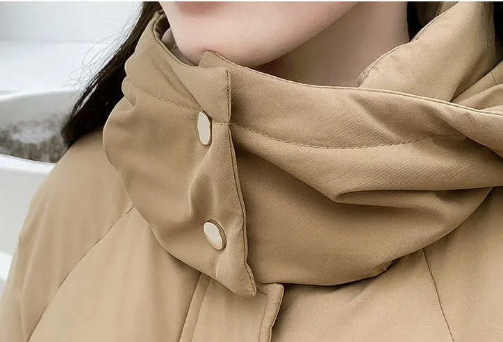 Women's Quilted Puffer Jacket with In-Seam Pockets for Warmth