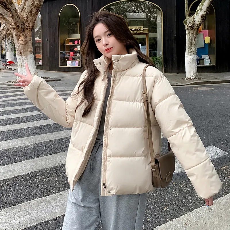 Women's Quilted Puffer Jacket with In-Seam Pockets for Warmth