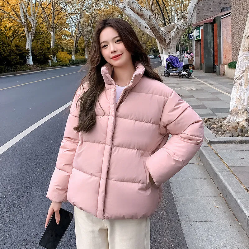 Women's Quilted Puffer Jacket with In-Seam Pockets for Warmth