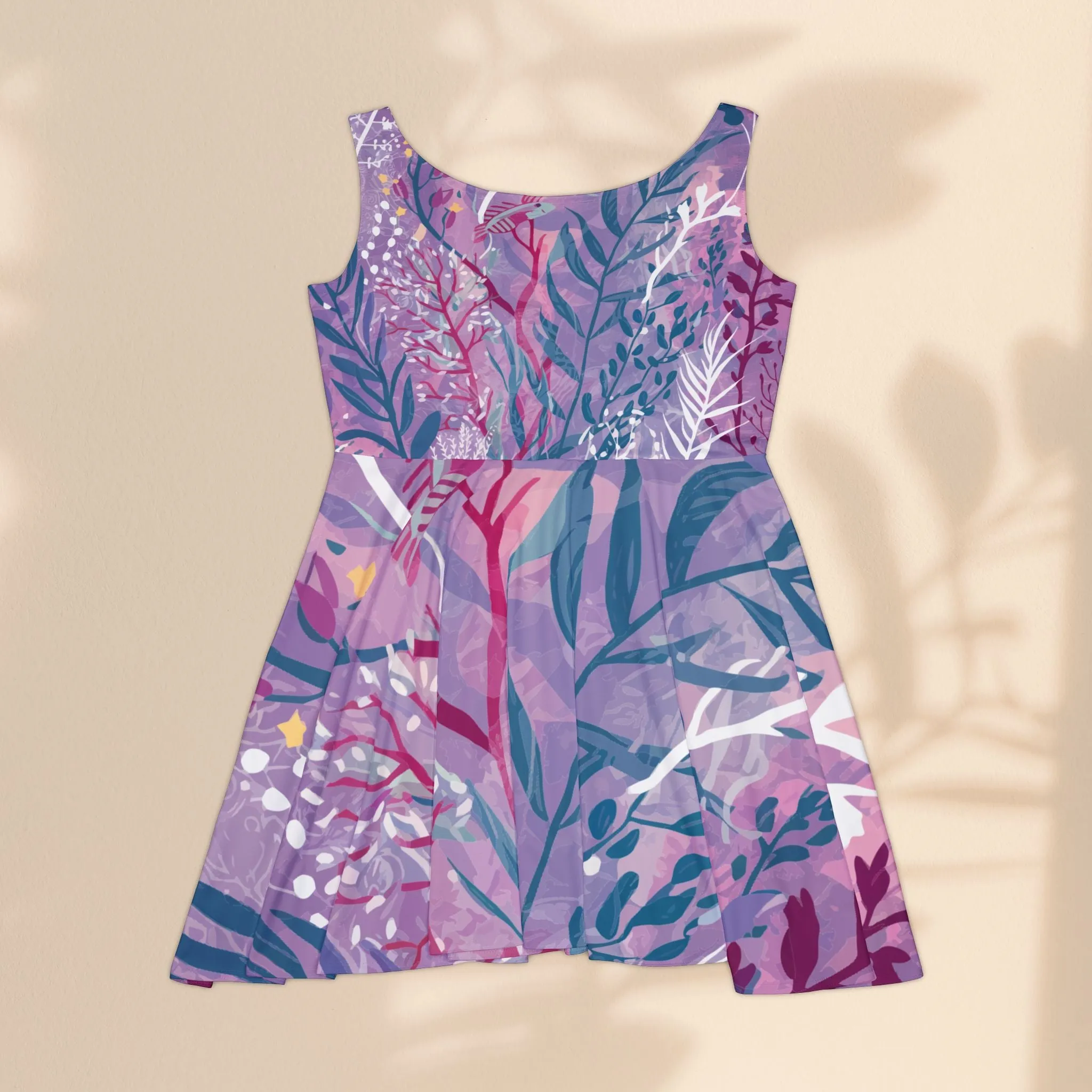 Women's Skater Dress - Purple Seaweed