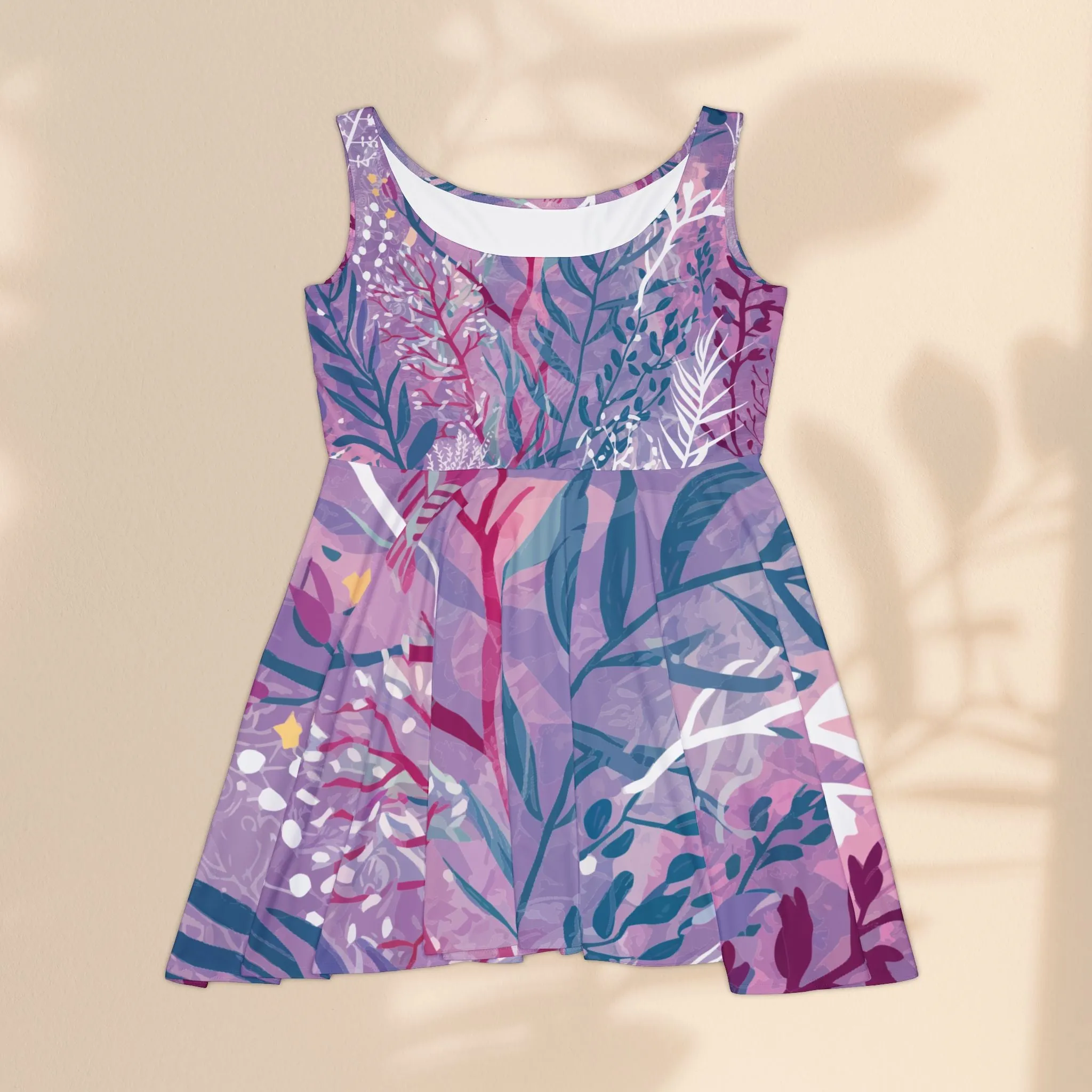 Women's Skater Dress - Purple Seaweed