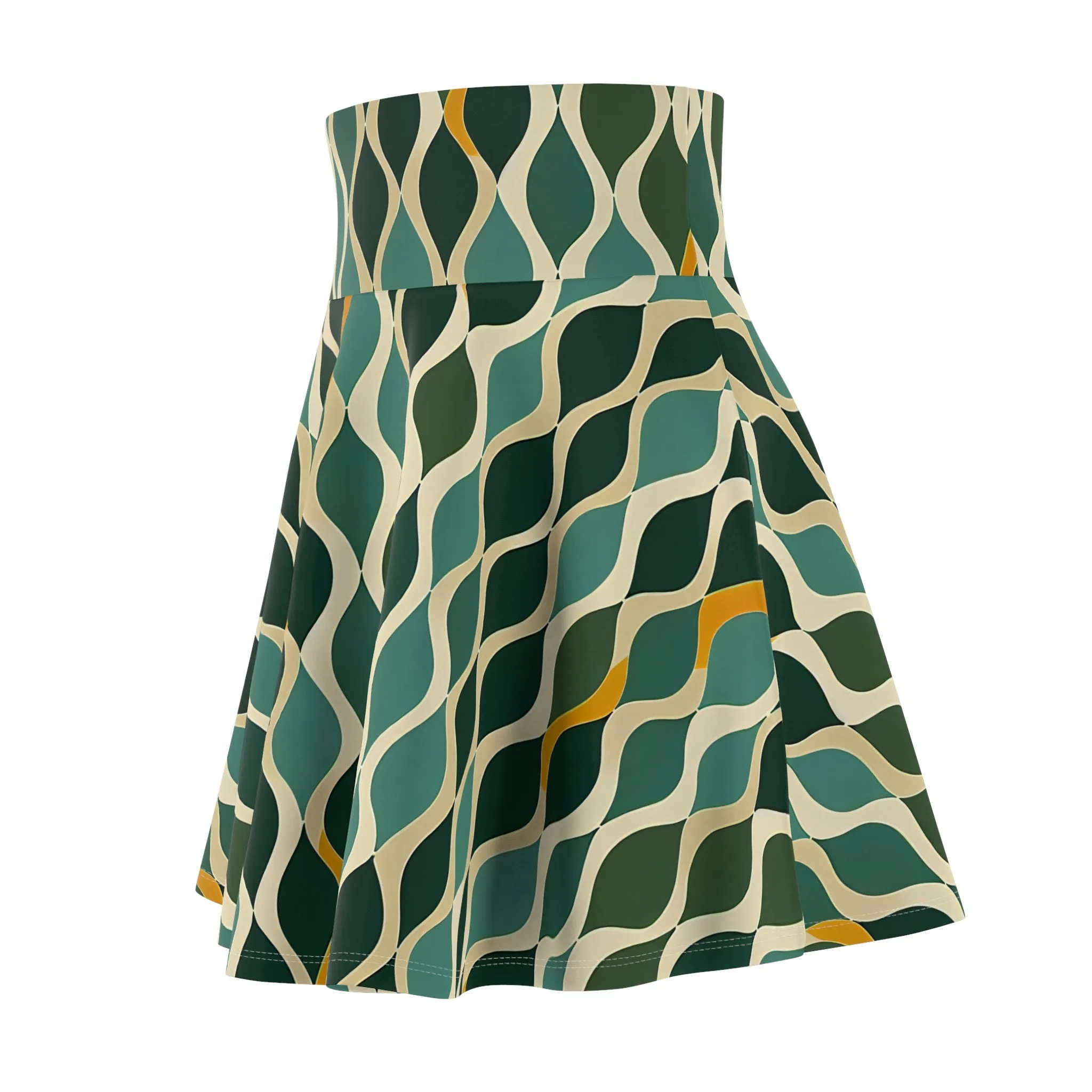 Women's Skater Skirt - Deco Acqua Ringlets