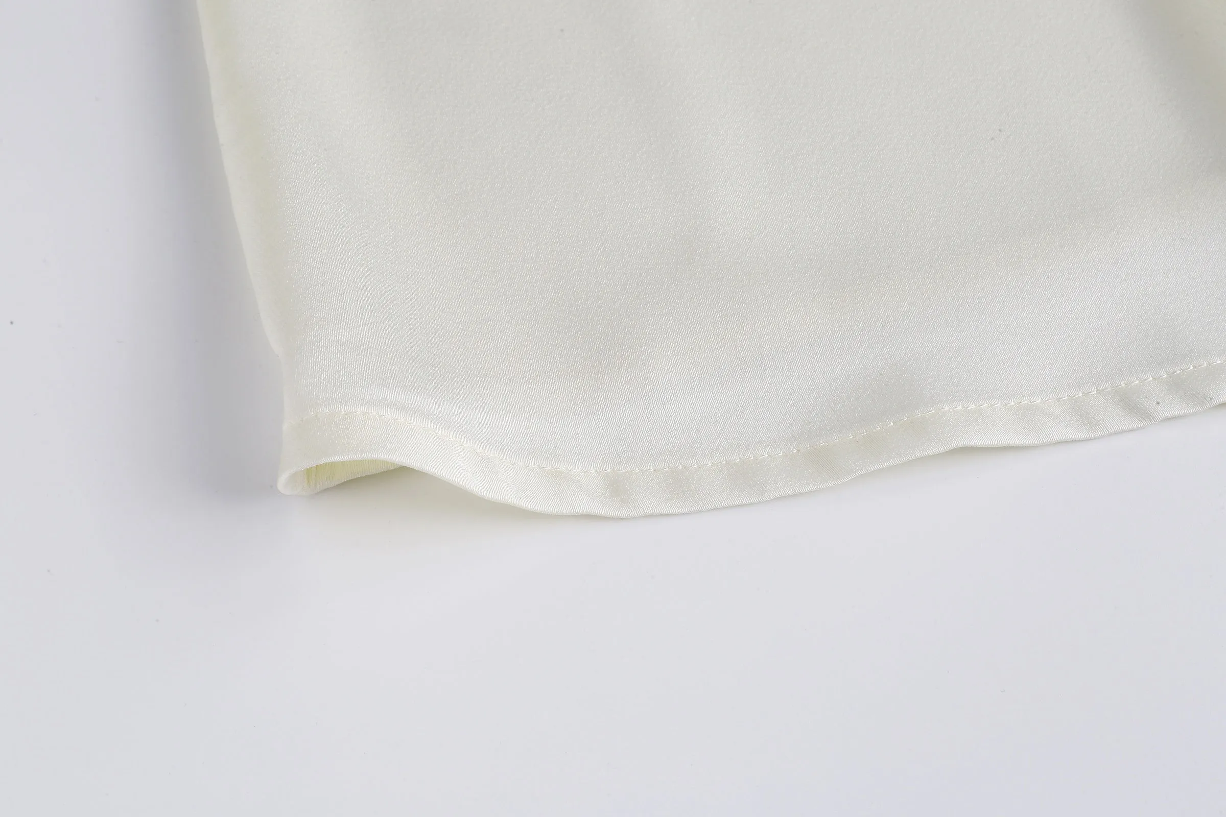 Women's Solid Color Blouse with Long Sleeves and Beaded Mock Neck