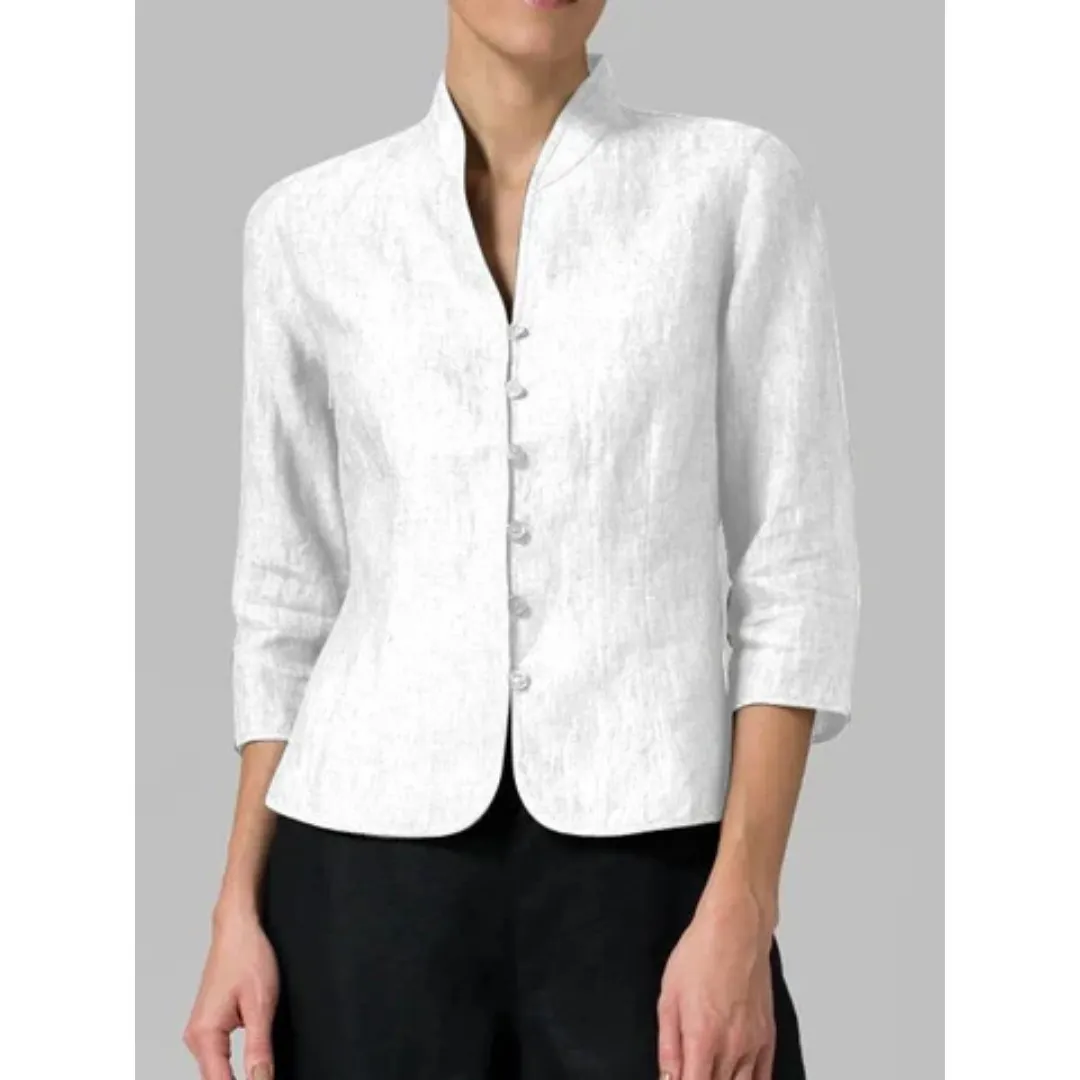 Women's Vintage Cropped Shirt | 3 4 Sleeve