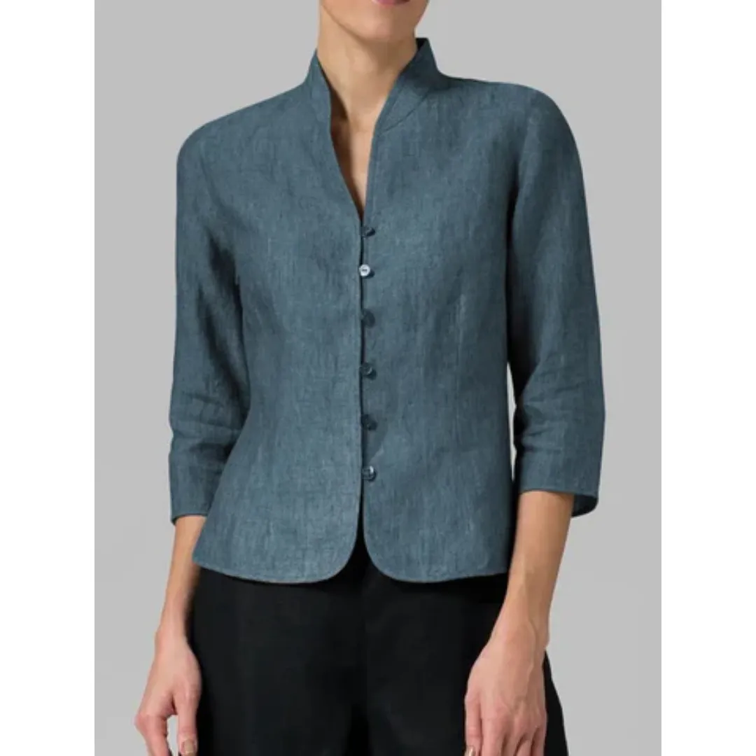 Women's Vintage Cropped Shirt | 3 4 Sleeve