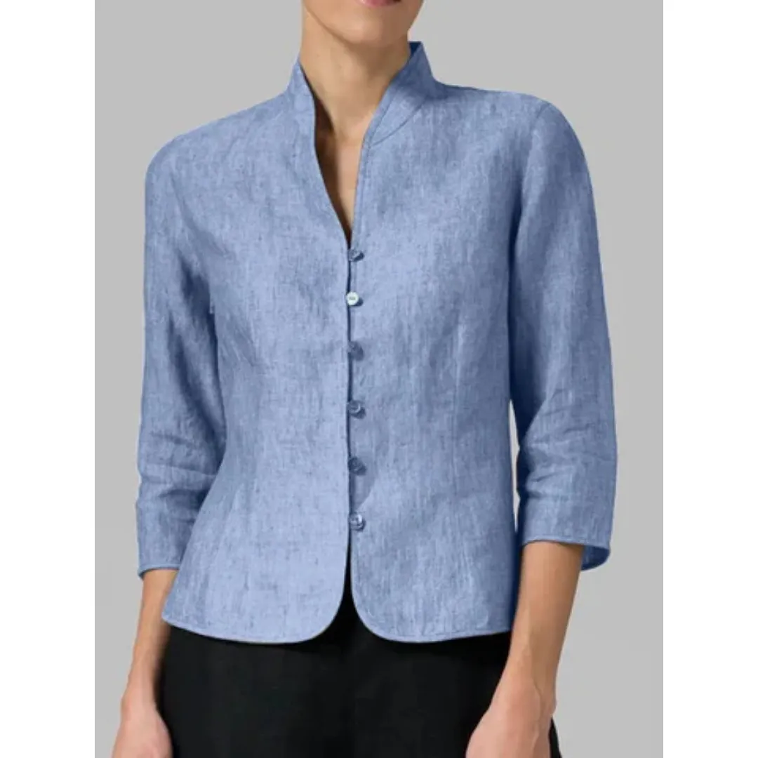 Women's Vintage Cropped Shirt | 3 4 Sleeve