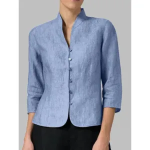 Women's Vintage Cropped Shirt | 3 4 Sleeve