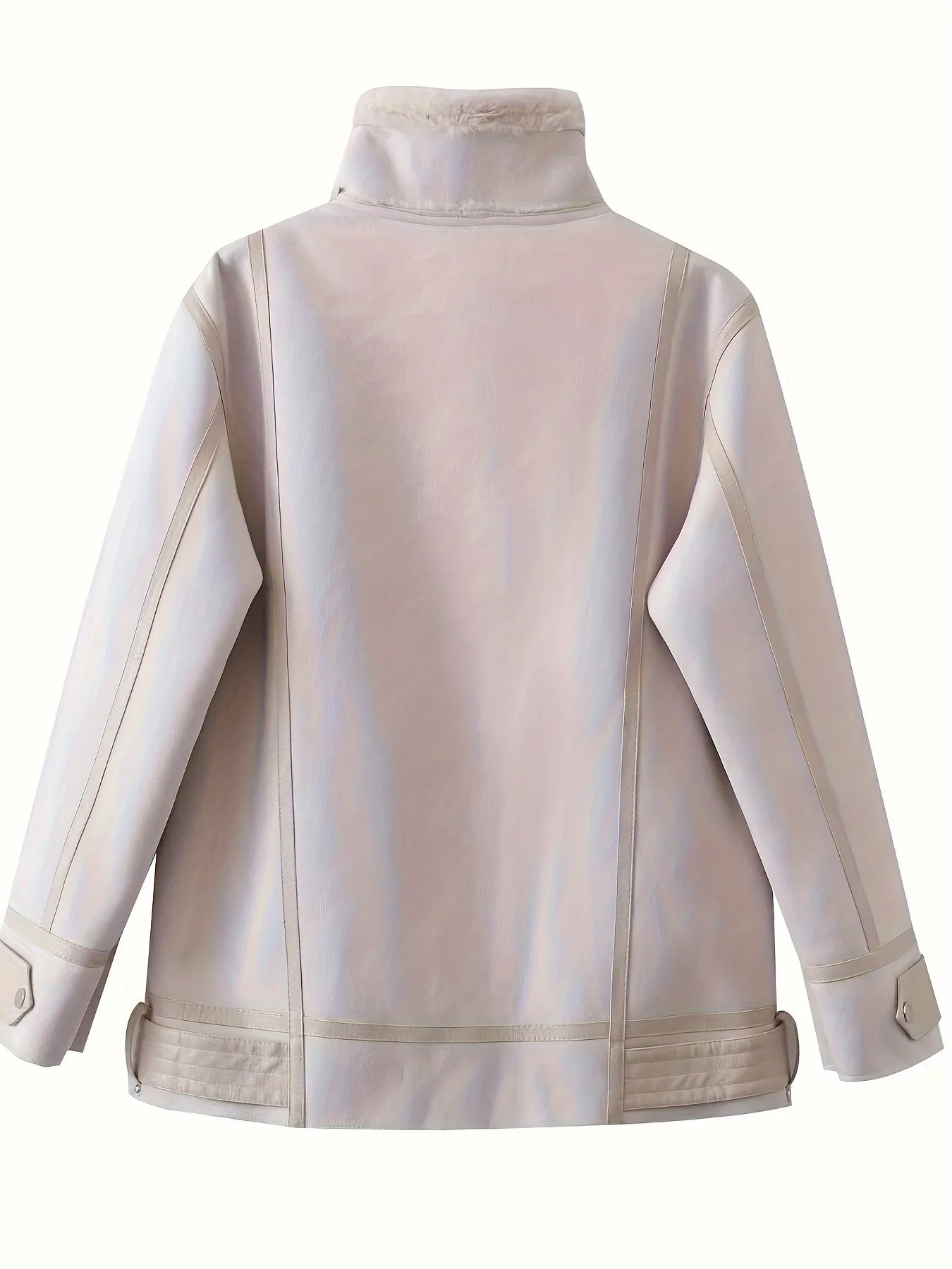 xieyinshe  Fuzzy Lined Zip Up Jacket, Vintage Long Sleeve Warm Outwear For Fall & Winter, Women's Clothing
