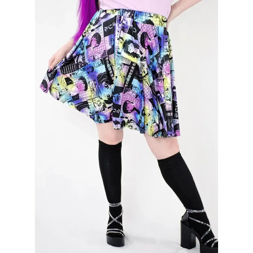 Y2K Inspired Full Zip Jacket with Elastic Waist Skirt