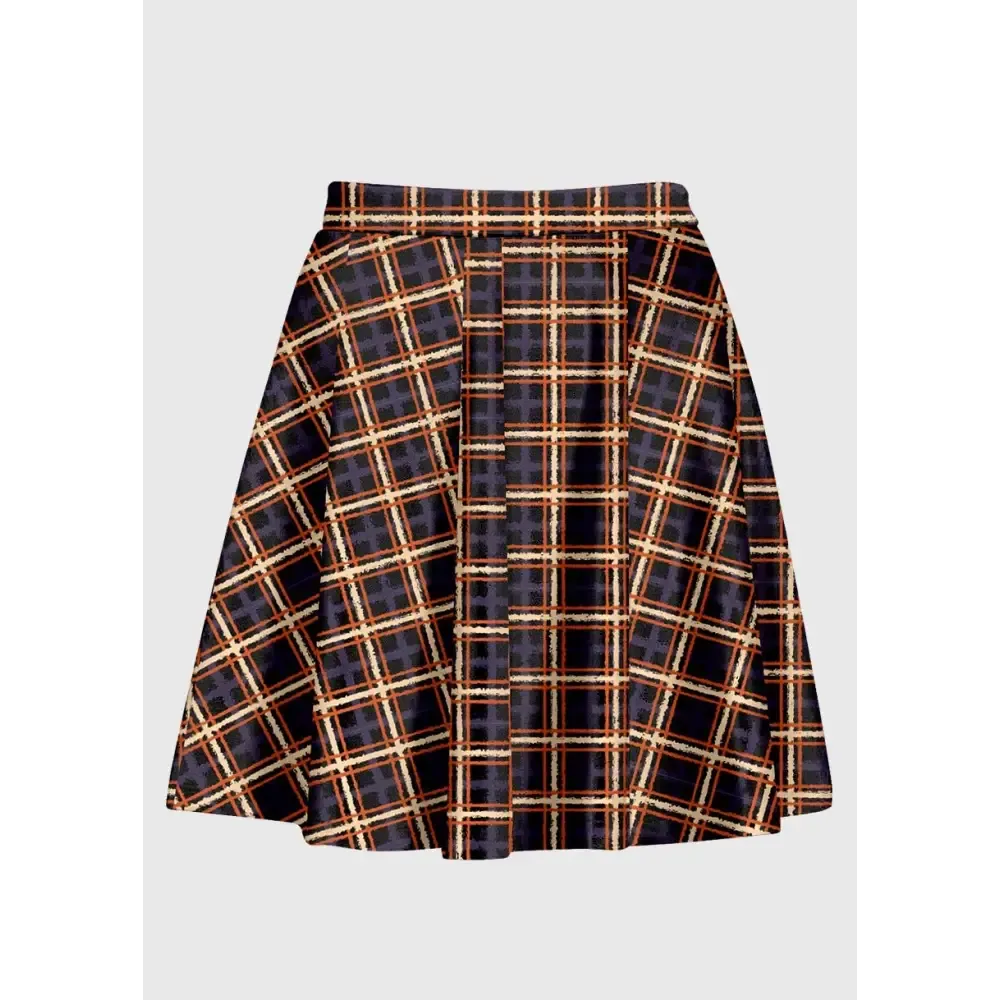 Y2K Skater Flare Skirt with Polyester Spandex Elastic Waistband