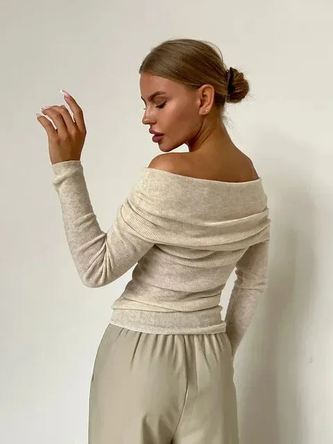 Yanet® | Elegant off-the-shoulder knit sweater