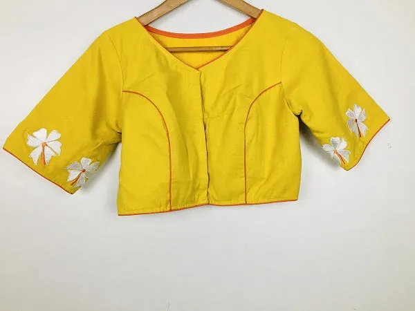 Yellow Parijat Embroidery Blouse