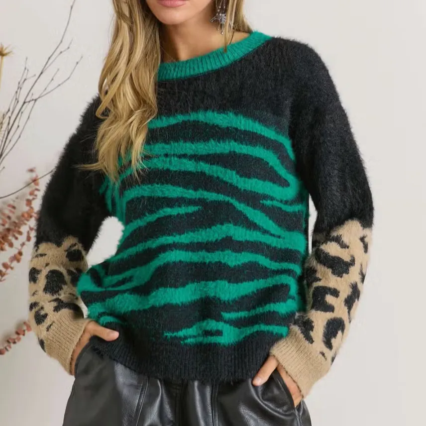 Zebra State of Mind Fuzzy Sweater Top - FINAL SALE