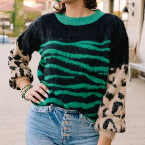 Zebra State of Mind Fuzzy Sweater Top - FINAL SALE